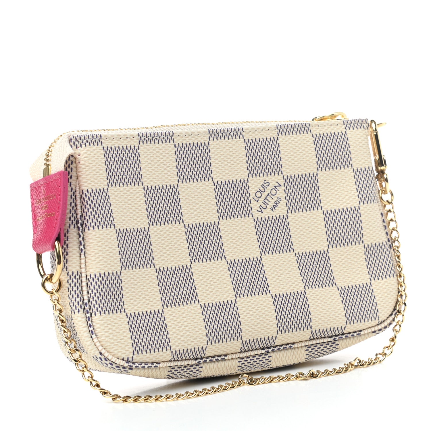 Louis Vuitton Damier Azur 2021 Christmas Animation Hollywood Mini Pochette Accessories Fuchsia 3 of 7