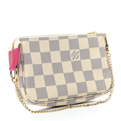 Louis Vuitton Damier Azur 2021 Christmas Animation Hollywood Mini Pochette Accessories Fuchsia 3 of 7