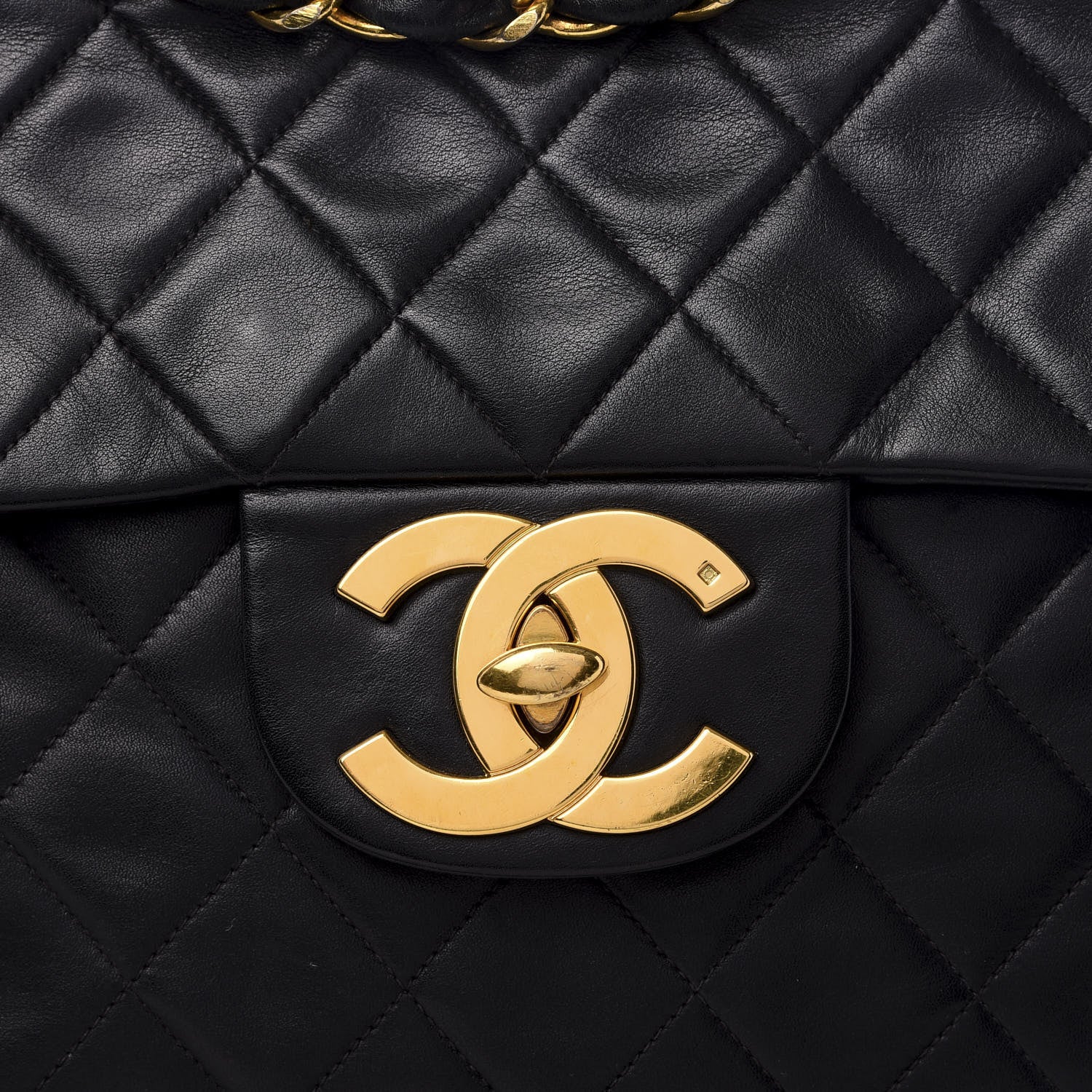 Chanel Lambskin Quilted XL Jumbo Single Flap Black 8 of 8