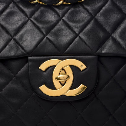 Chanel Lambskin Quilted XL Jumbo Single Flap Black 8 of 8