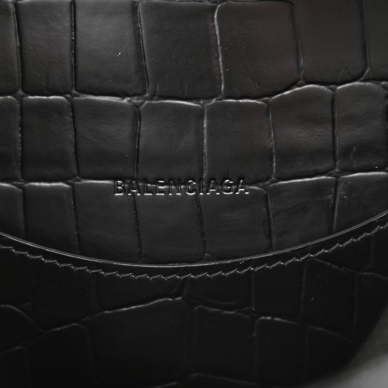 Balenciaga Semi Shiny Calfskin Crocodile Embossed Neo Classic Black Hardware S City Black 6 of 12