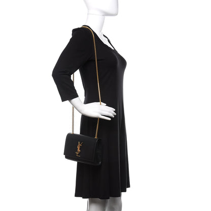 Saint Laurent Grain De Poudre Small Monogram Kate Satchel Black 2 of 10