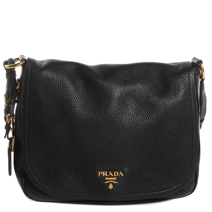 Prada Vitello Daino Shoulder Flap Bag Nero Black 1 of 10