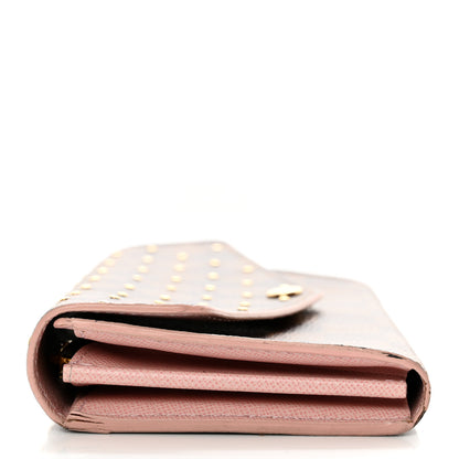 Louis Vuitton Damier Ebene Studded Sarah Wallet NM Rose Ballerine 14 of 24