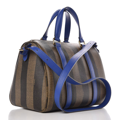 Fendi Pequin Spalmati Vitello Flamingo Small Boston Tobacco Blue Neon 3 of 7
