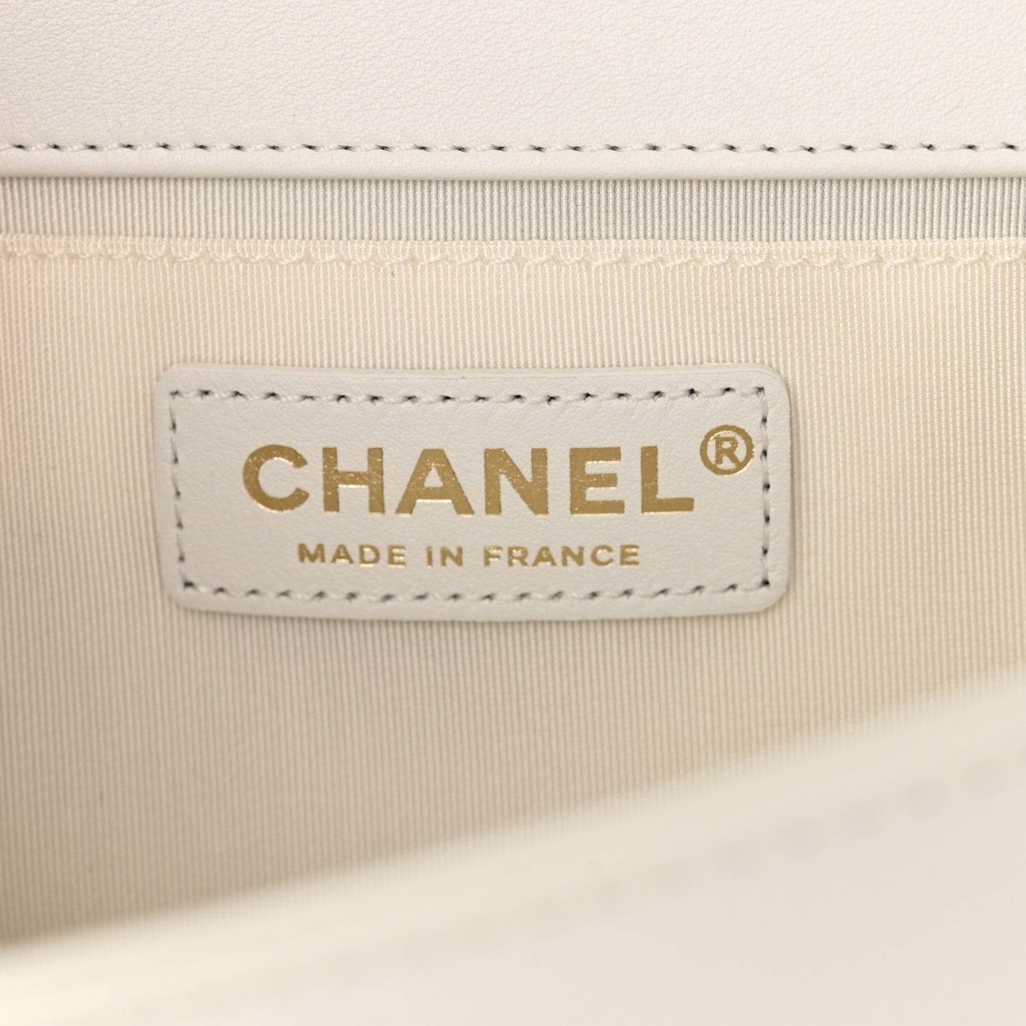 Calfskin Quilted Medium Boy Flap White
