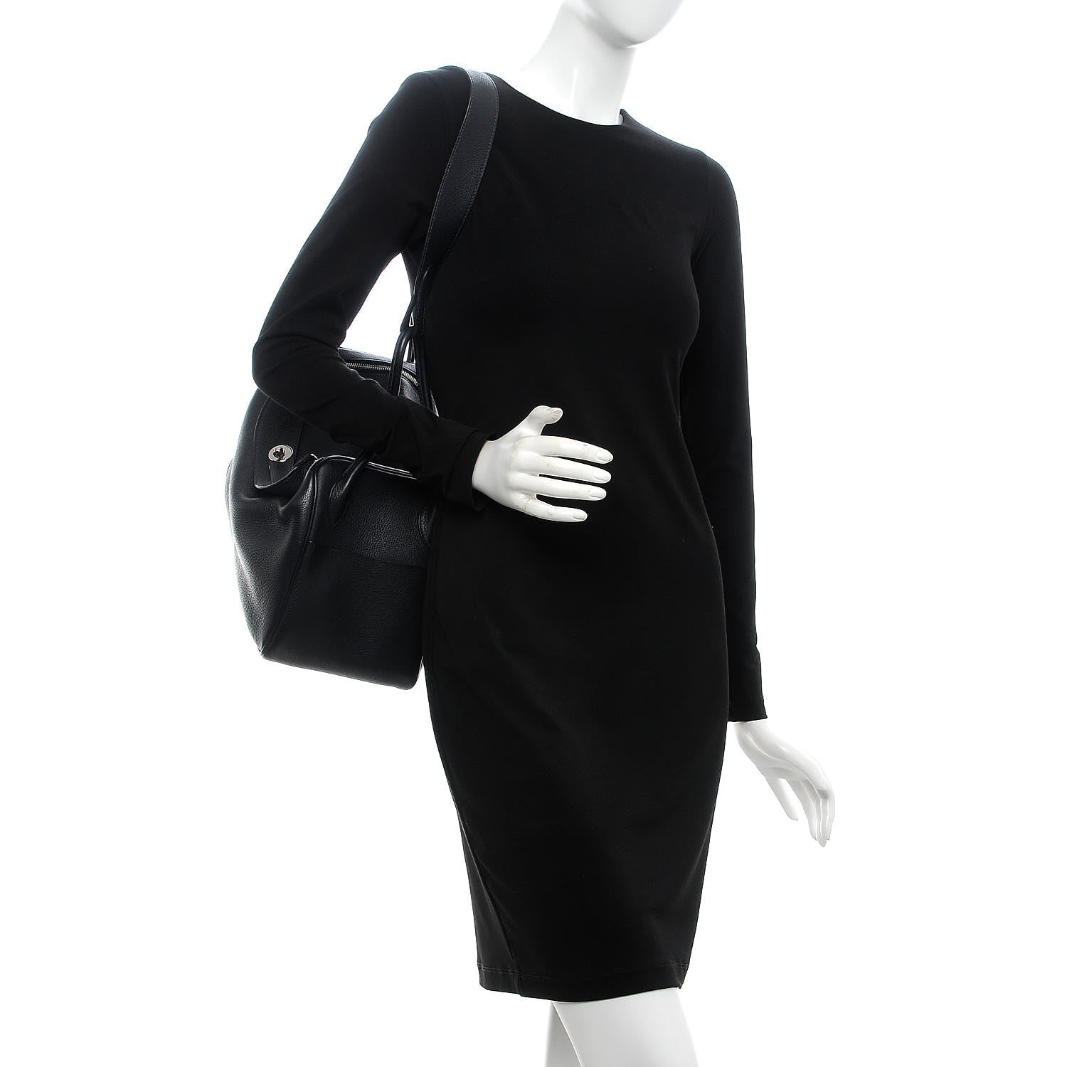 Hermes Taurillon Clemence Lindy 34 Black 2 of 12