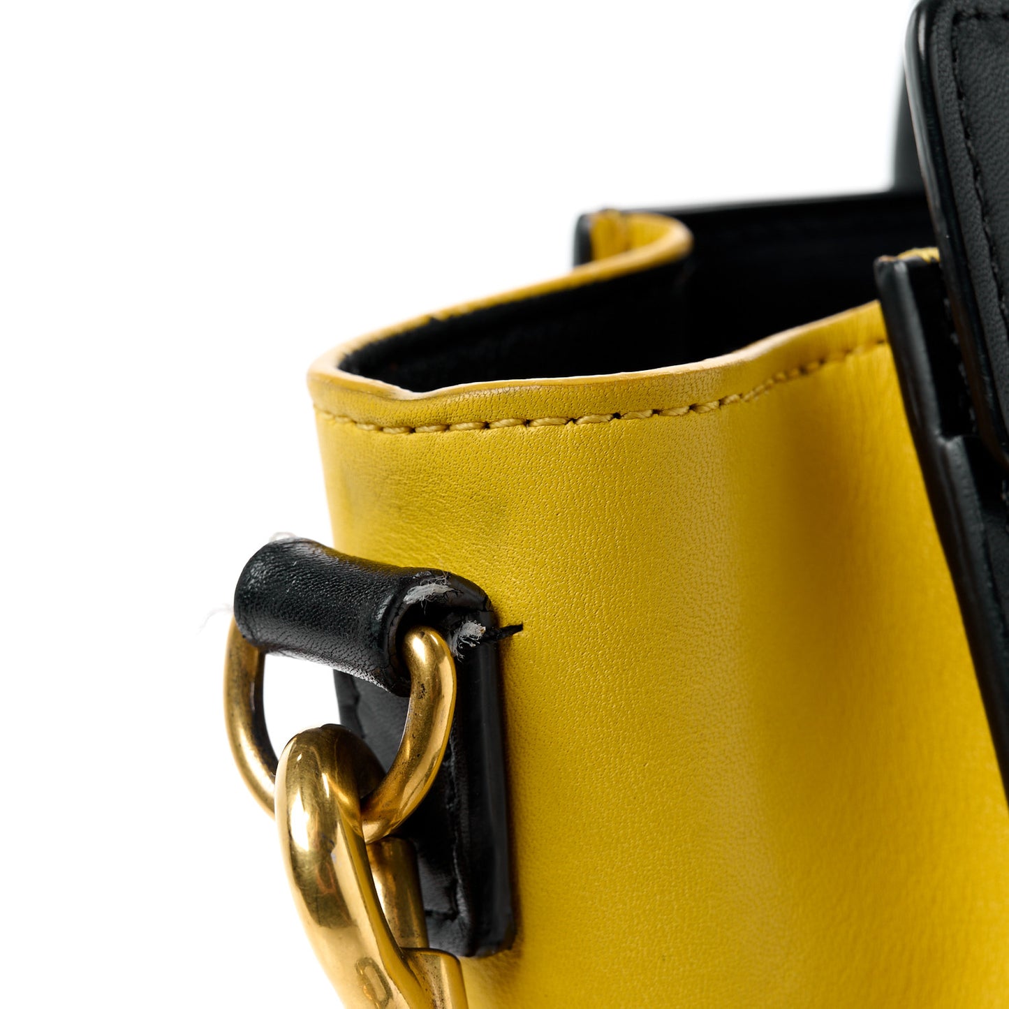 Elephant Calfskin Nano Tri-Color Luggage Yellow Black