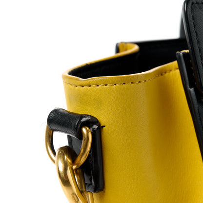 Celine Elephant Calfskin Nano Tri-Color Luggage Yellow Black 14 of 15
