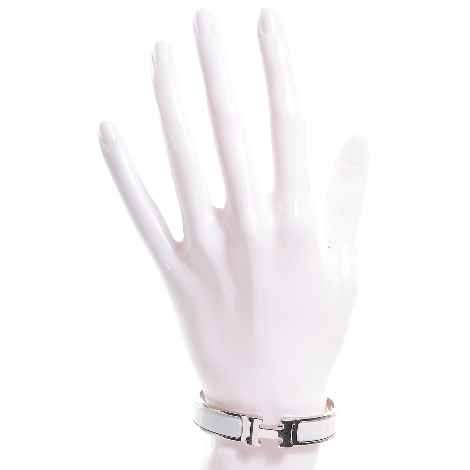 Hermes Enamel Narrow Clic Clac H Bracelet PM White 2 of 5