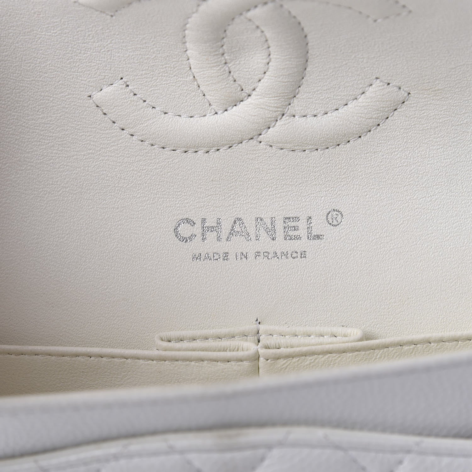 Chanel Caviar Quilted Medium Double Flap White 8 of 11