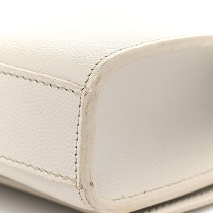 Saint Laurent Grain De Poudre Small Monogram Kate Satchel Icy White 27 of 27