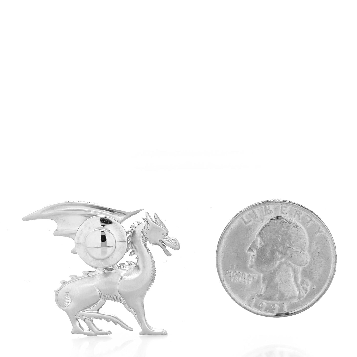 Palladium Dragon Brooch