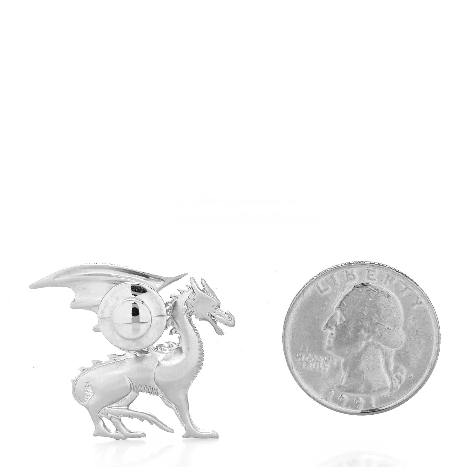 Hermes Palladium Dragon Brooch 2 of 4