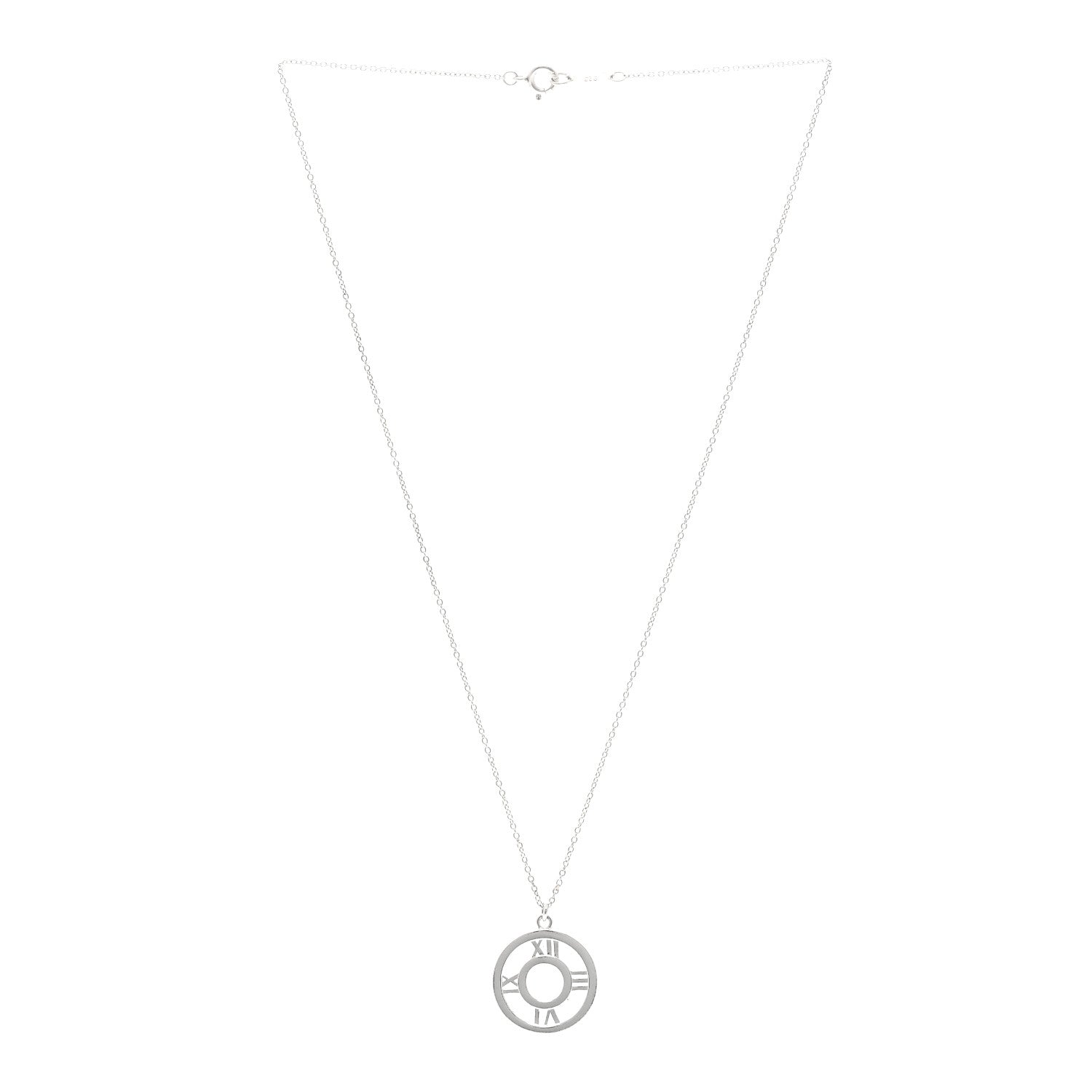 Tiffany Sterling Silver Medium Atlas Open Pendant Necklace 3 of 5