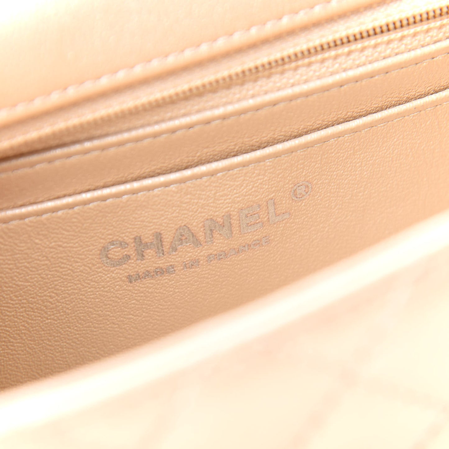 Metallic Sheepskin Quilted 2.55 Reissue Mini Flap Beige