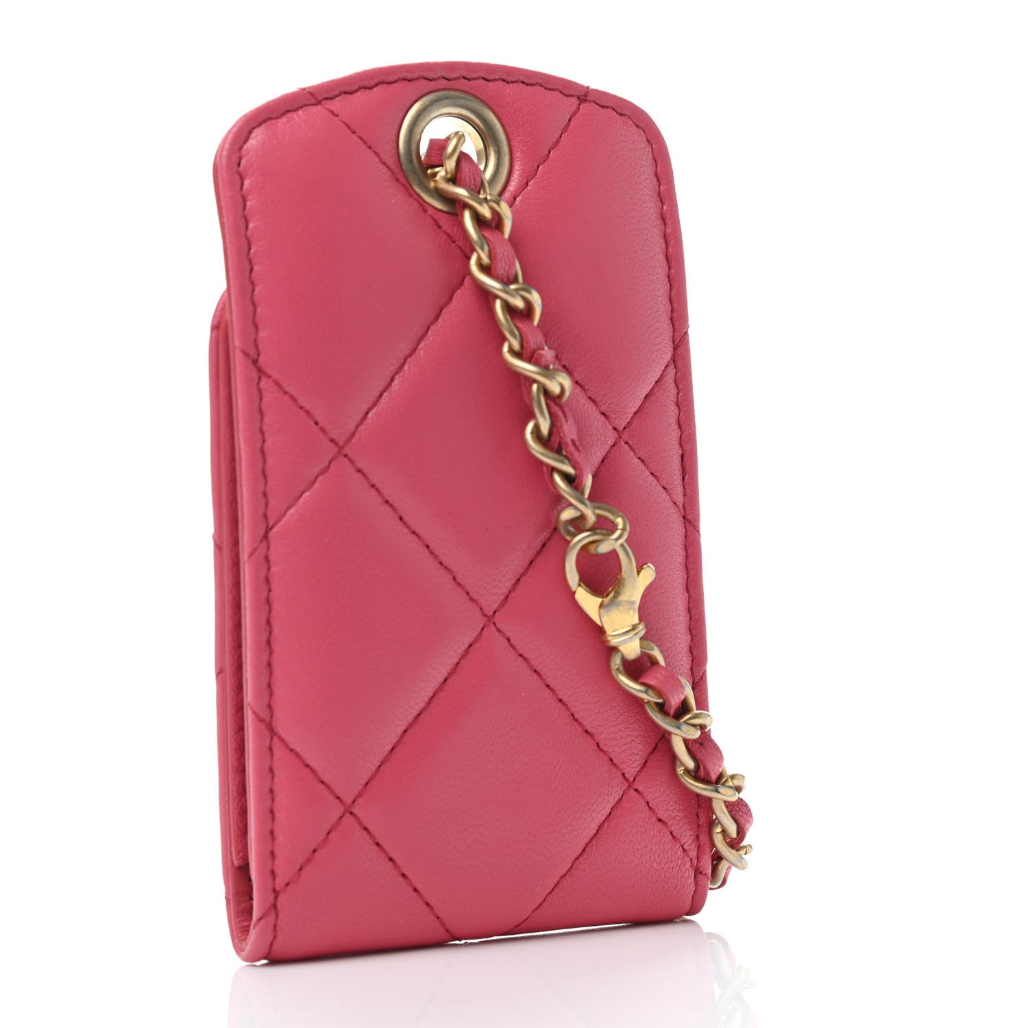 Chanel Lambskin Quilted Chanel 19 Luggage Tag Pink 2 of 4