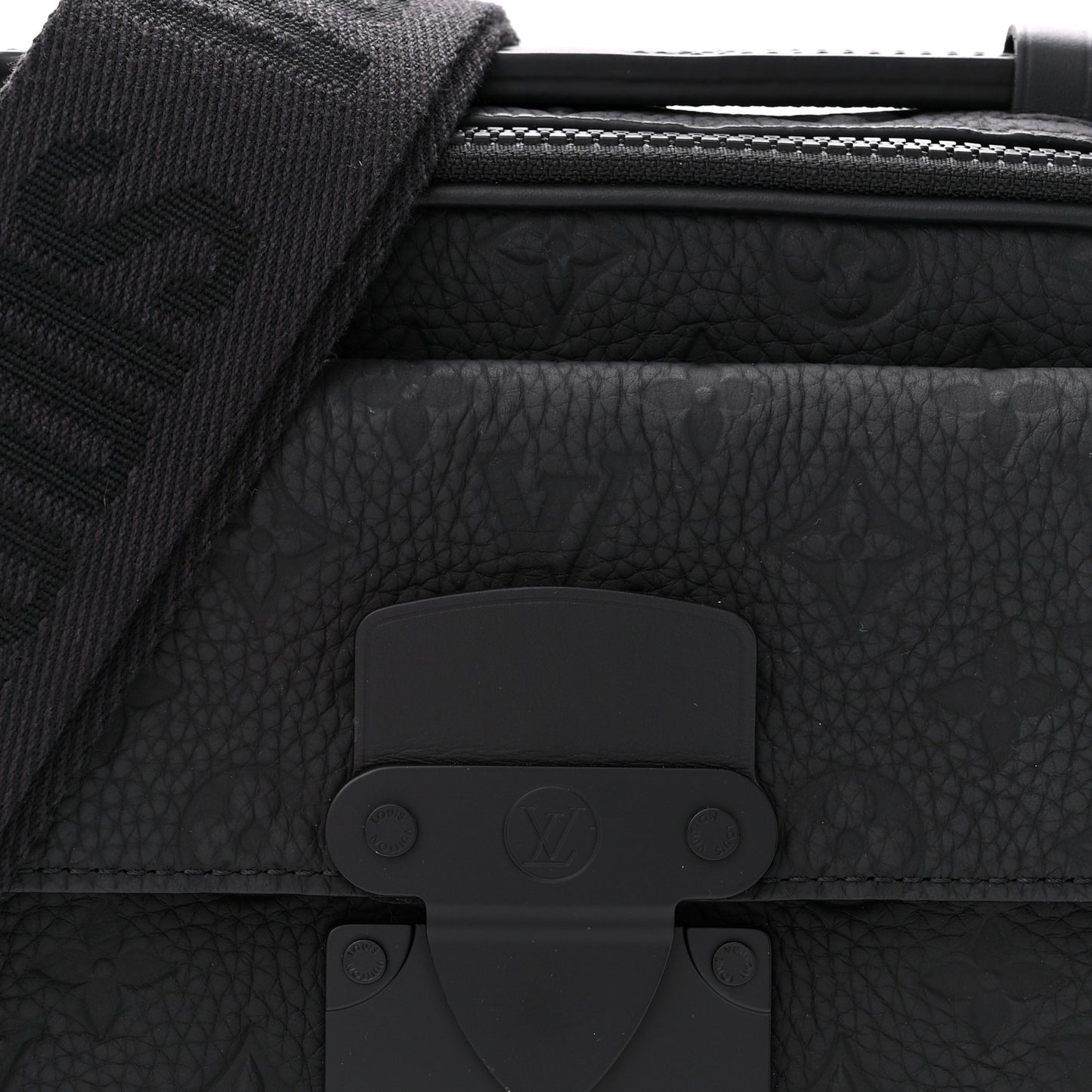LOUIS VUITTON Taurillon Monogram S Lock Messenger Black