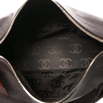 Chanel Caviar CC Wood Chain Hobo Dark Brown 5 of 10