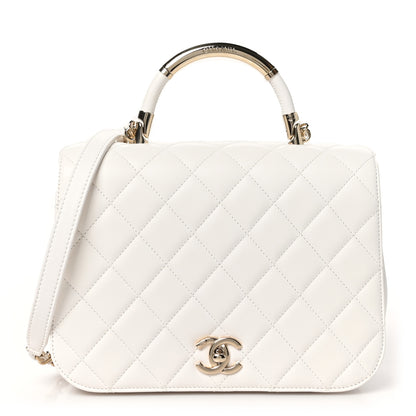 Chanel Lambskin Quilted Medium Carry Chic Flap White 1 of 11