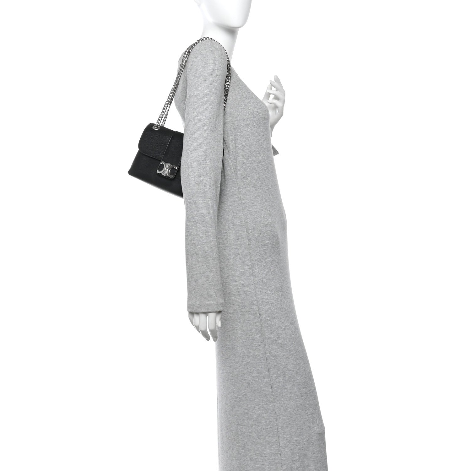 Celine Supple Calfskin Teen Victoire Black 2 of 12
