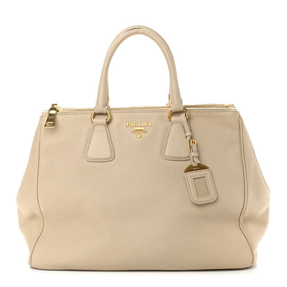 Prada Vitello Daino Large Double Zip Tote Sabbia 1 of 10