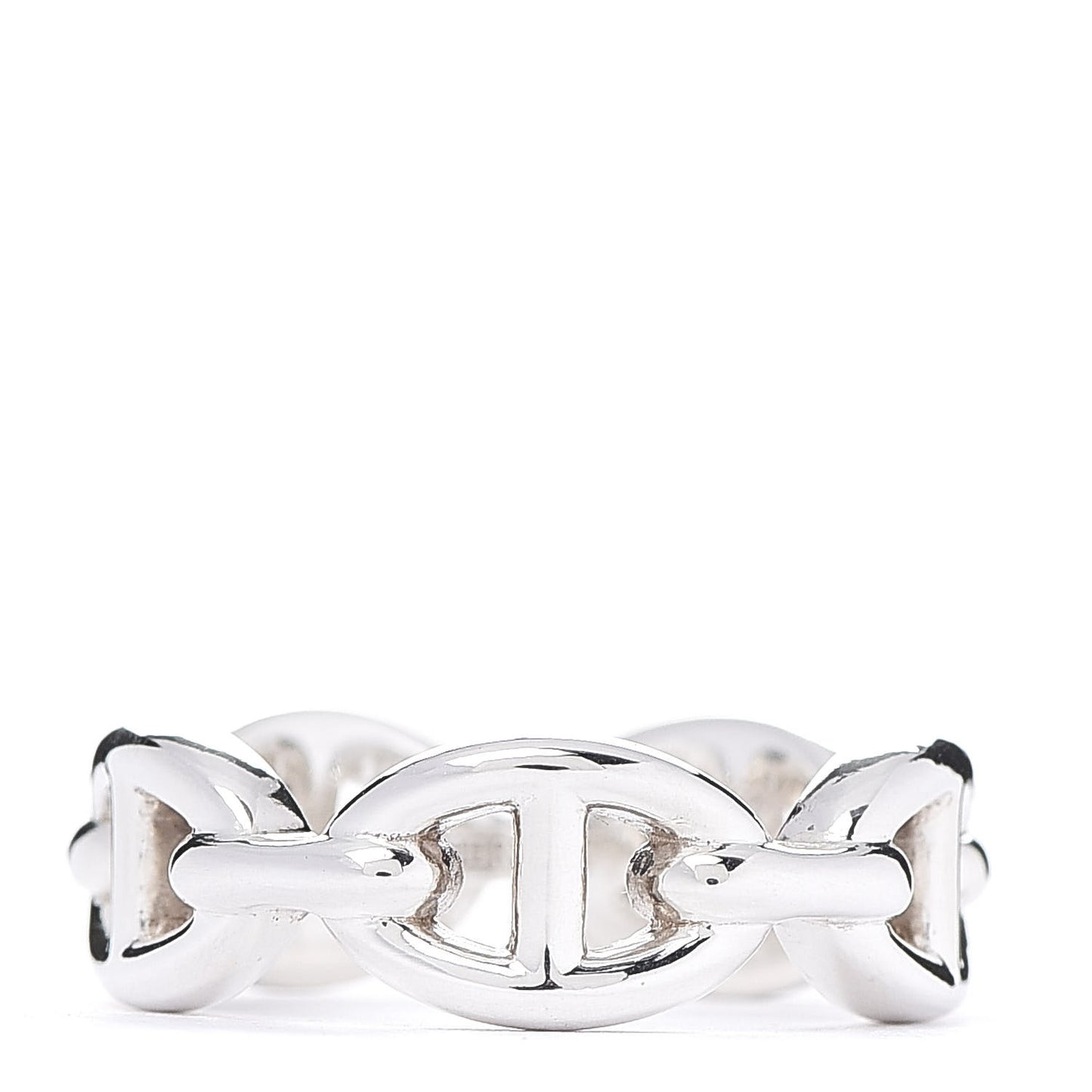 Sterling Silver PM Chaine d'Ancre Enchainee Band Ring 53 6.25