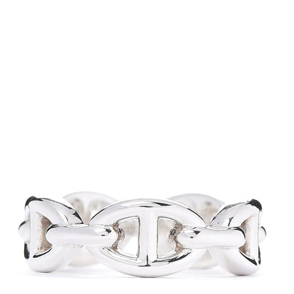 Hermes Sterling Silver PM Chaine d'Ancre Enchainee Band Ring 53 6.25 1 of 6