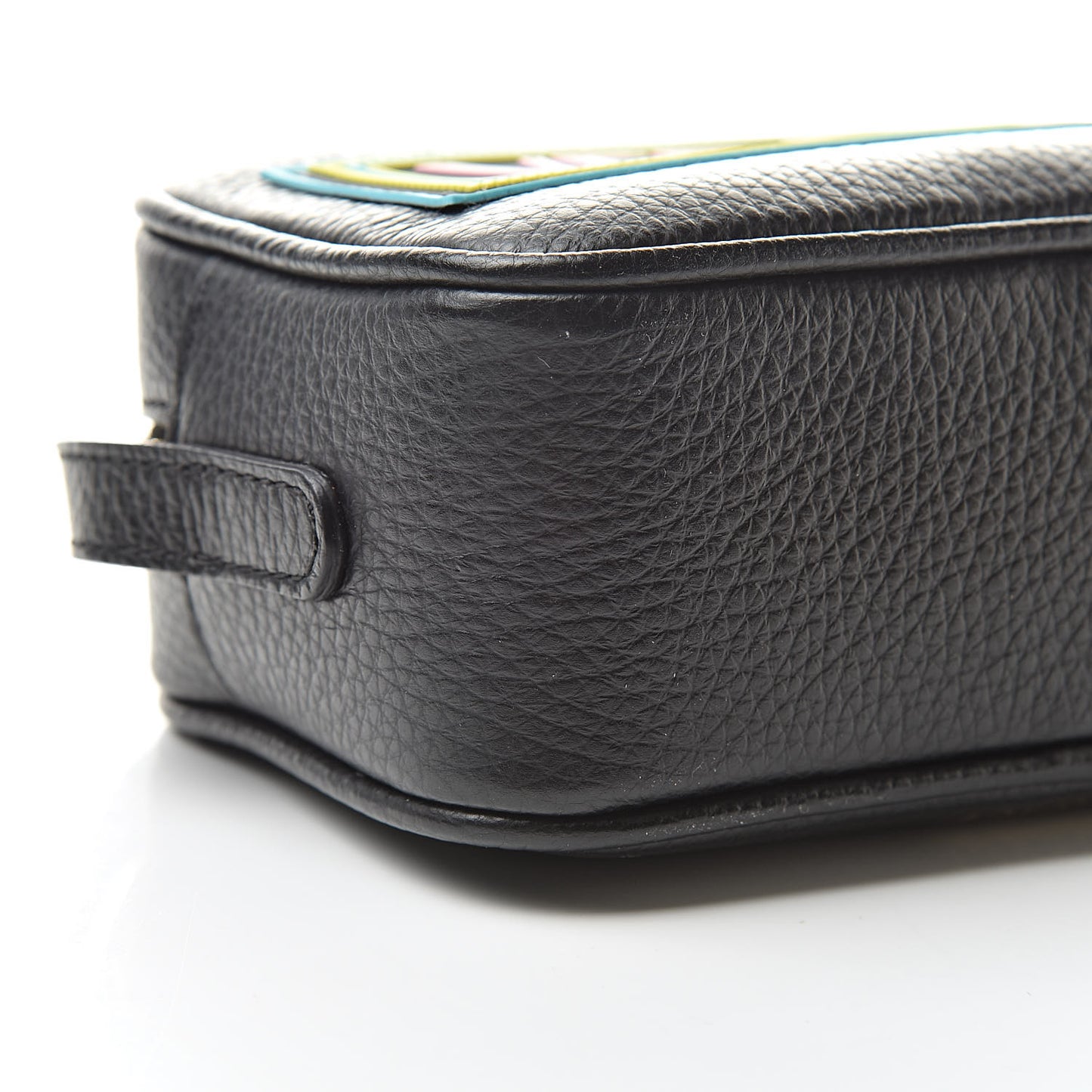 Grained Calfskin 90's Logo Camera Bag Black