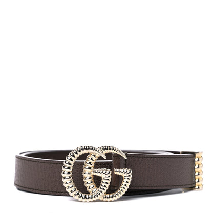 Gucci Textured Dollar Calfskin Torchon Double G 25mm Belt 85 34 New Acero 1 of 4