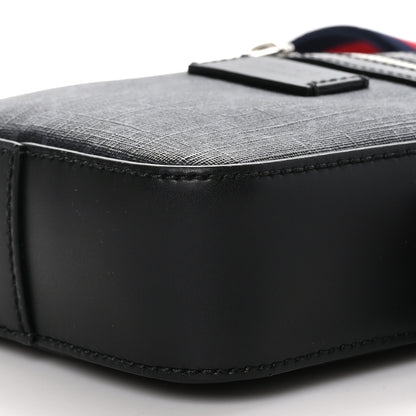Gucci GG Supreme Monogram Appia Calfskin Web Small Camera Messenger Bag Black Grey 10 of 10