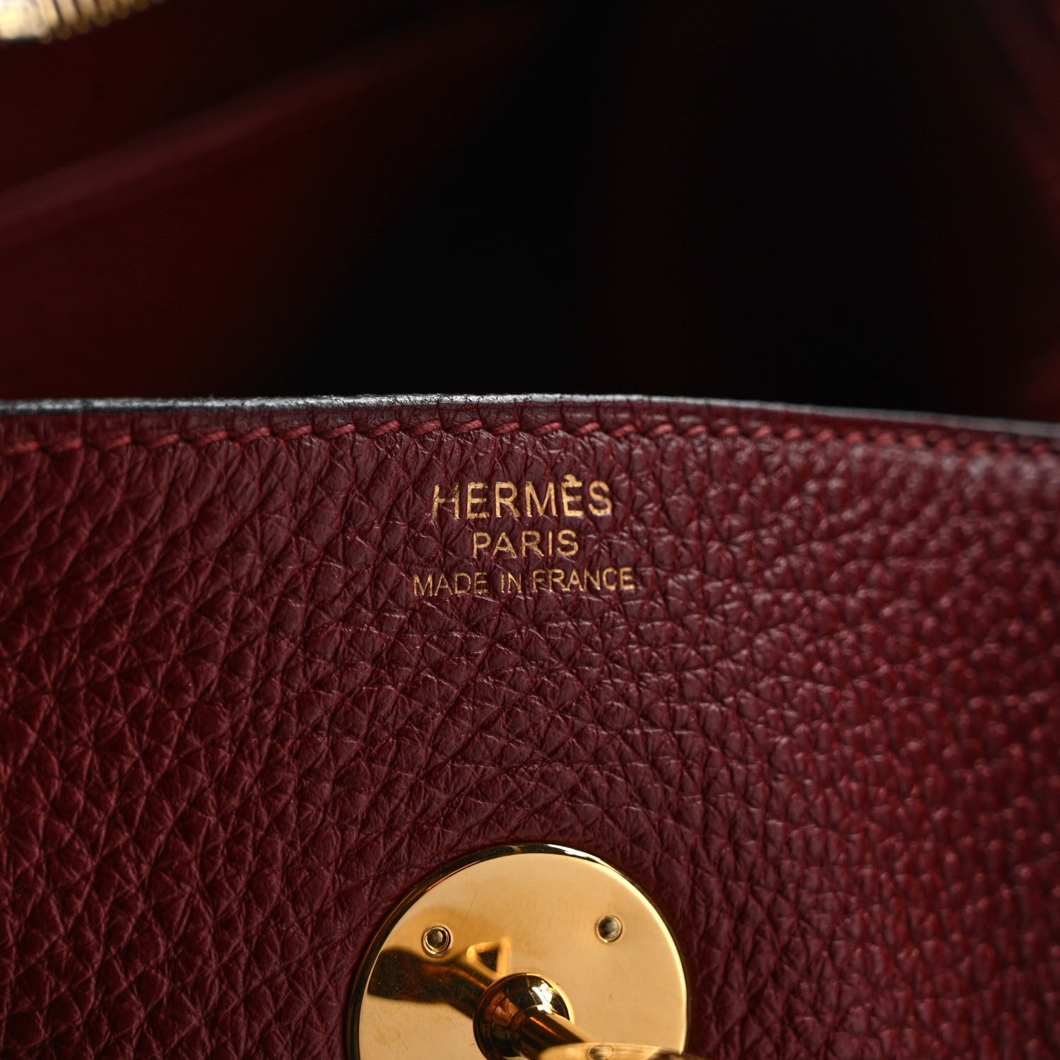 Hermes Taurillon Clemence Lindy 34 Rouge H 5 of 9