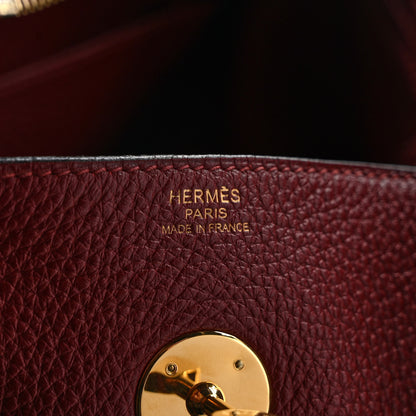 Hermes Taurillon Clemence Lindy 34 Rouge H 5 of 9