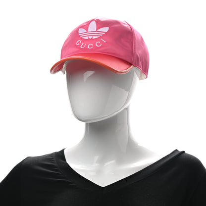 Gucci X ADIDAS Satin Trefoil Logo MC Rolly Baseball Hat Fuxia Red 2 of 10
