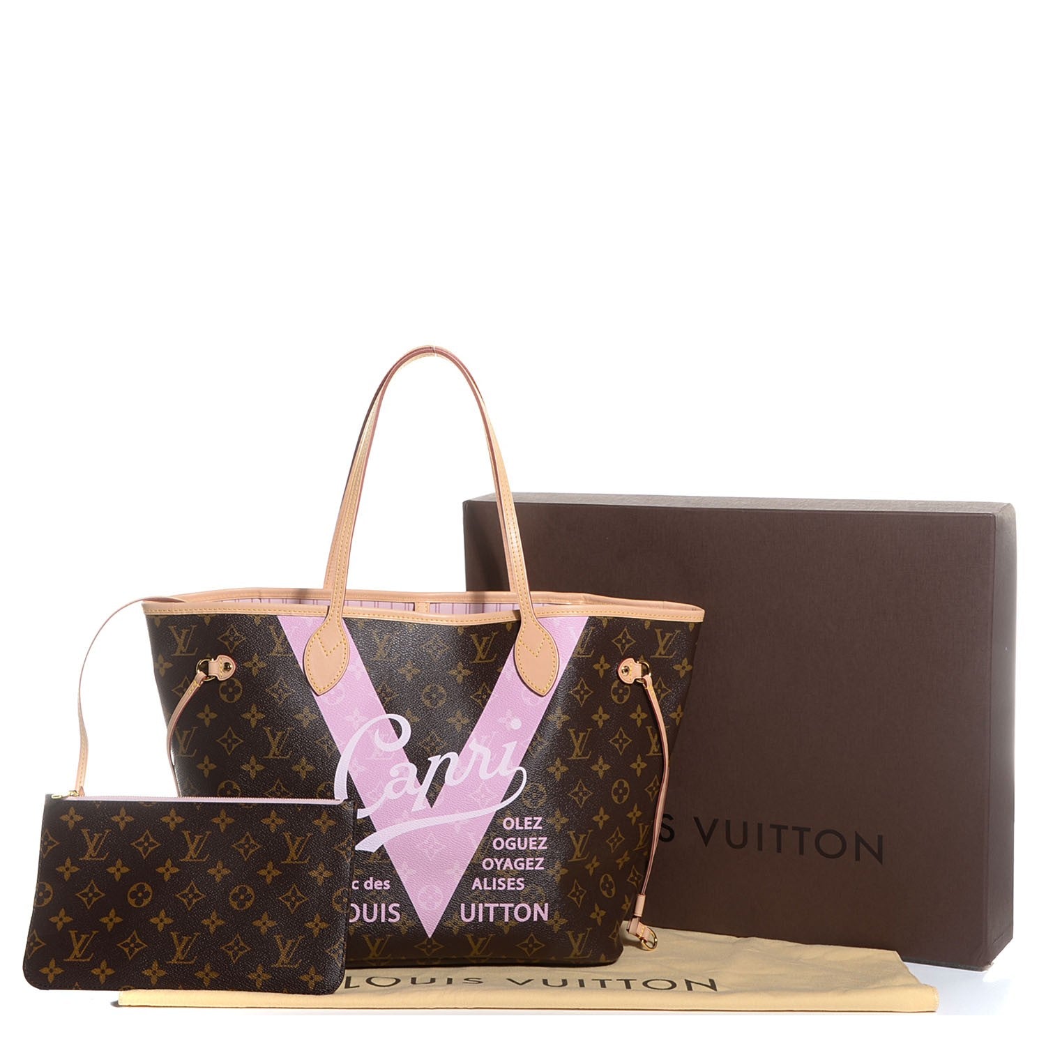 Louis Vuitton Monogram Capri V Neverfull MM Rose Ballerine 6 of 11