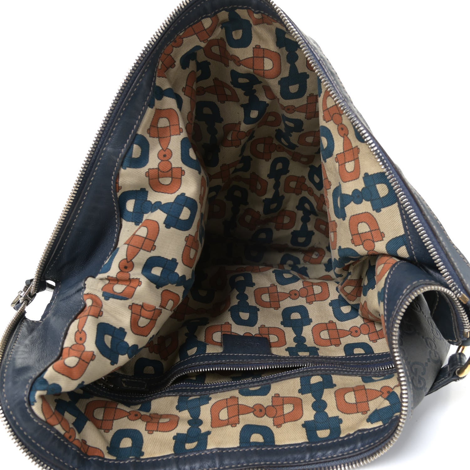 Gucci Guccissima Large Biba Studded Hobo Blue 4 of 18