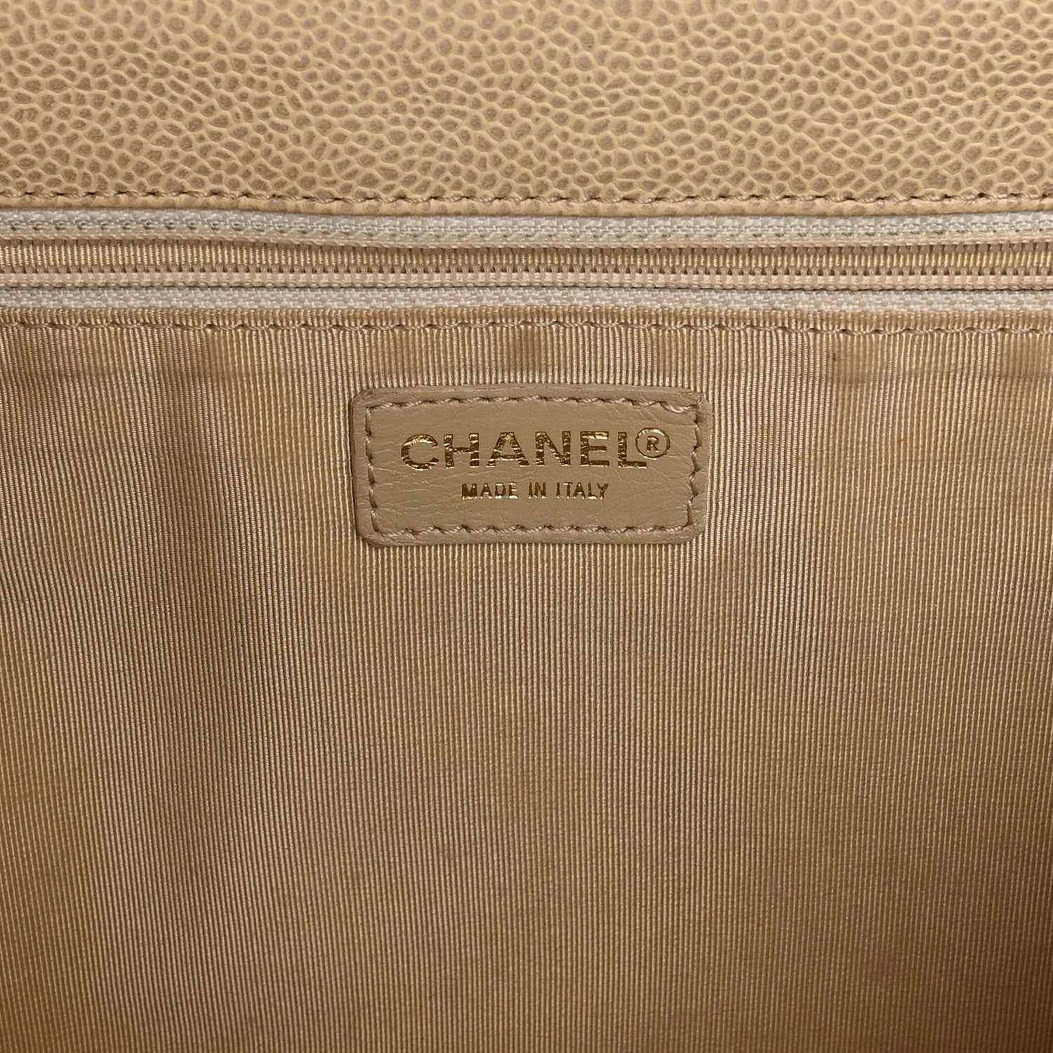 Chanel Caviar Diamond Stitch Oversized Flap Clutch Beige 6 of 8