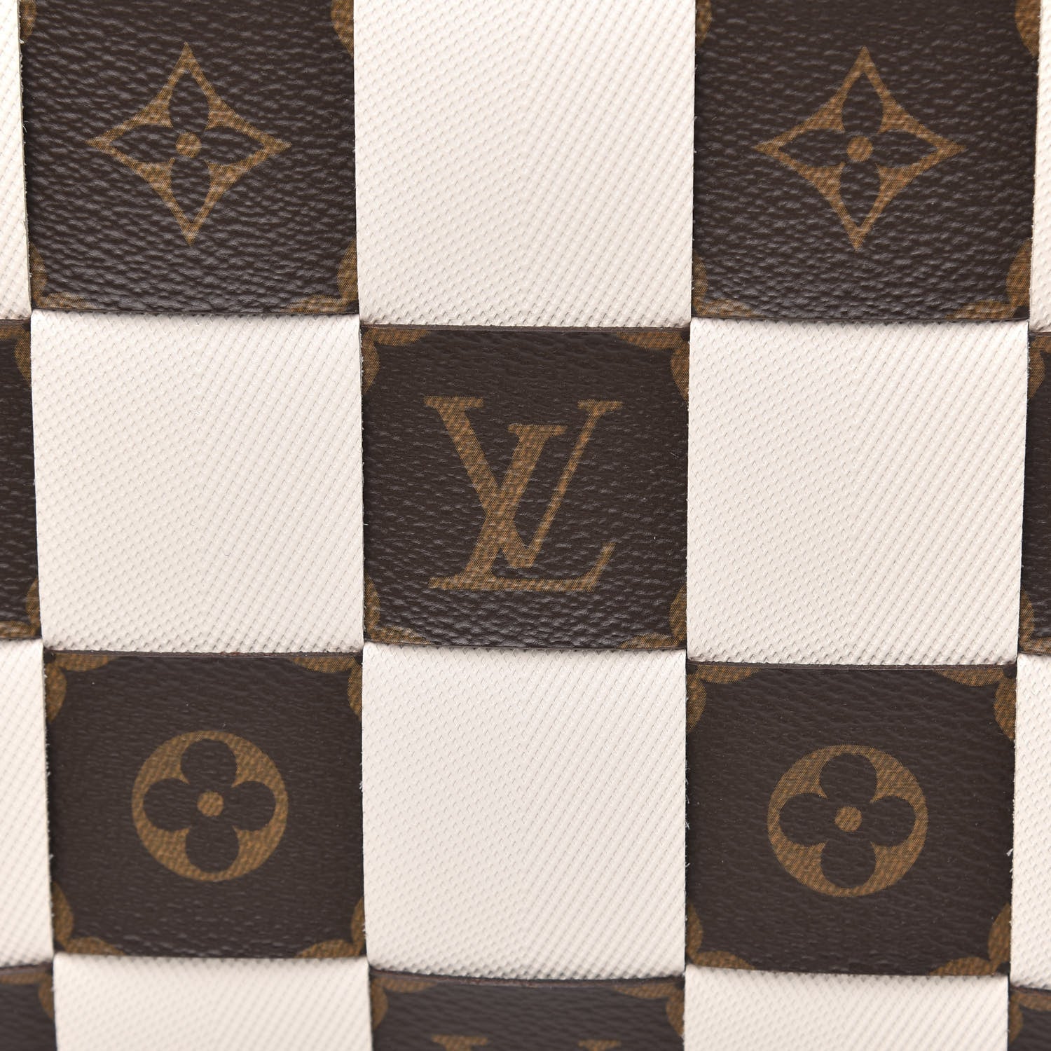 Louis Vuitton Calfskin Monogram Damier Tressage City Steamer MM Creme 7 of 9