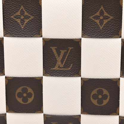 Louis Vuitton Calfskin Monogram Damier Tressage City Steamer MM Creme 7 of 9