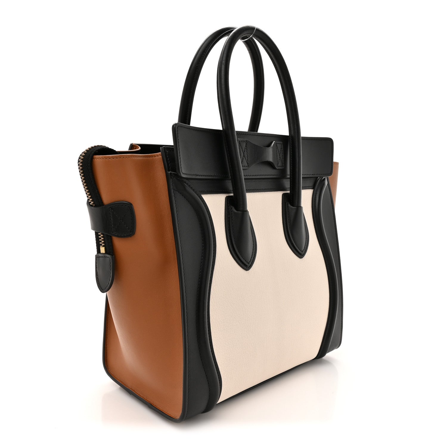 Celine Baby Grained Calfskin Nubuck Micro Tri-Color Luggage White 2 of 10