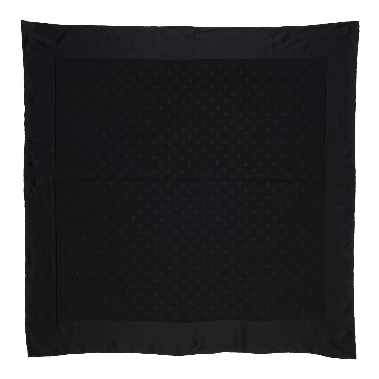 Silk Monogram Monaco Square Scarf Black