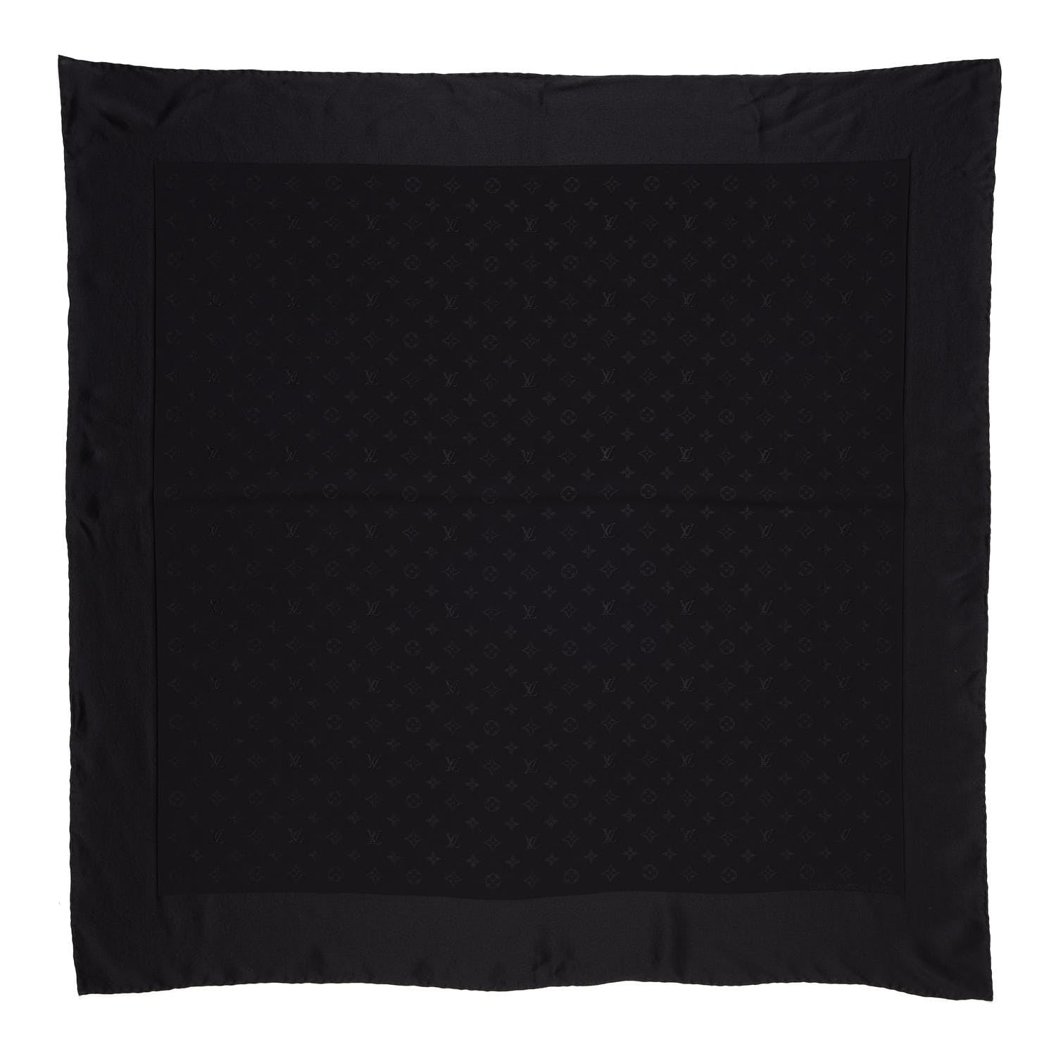Louis Vuitton Silk Monogram Monaco Square Scarf Black 1 of 6