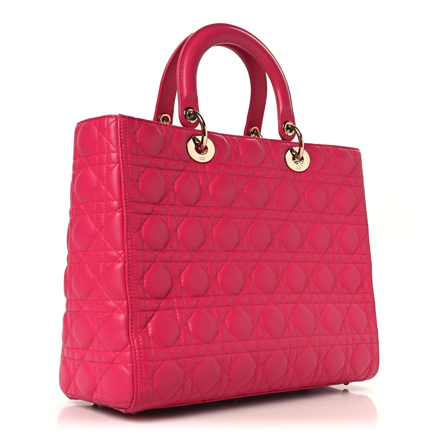 Lambskin Cannage Large Lady Dior Pink