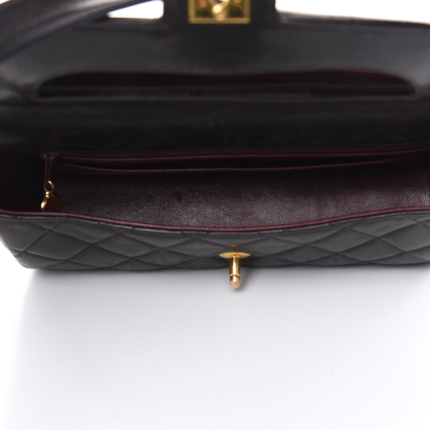 Lambskin Quilted East West Flap Black