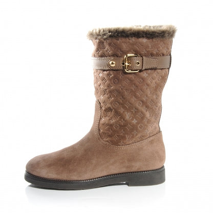 Louis Vuitton Suede Fur Wintry Boots 37 Brown 1 of 5