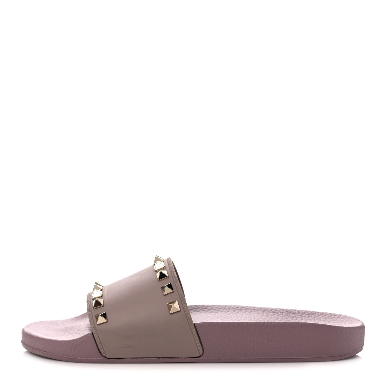 Valentino Garavani Rubber Rockstud Slide Sandals 39 Poudre 1 of 7