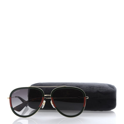 Gucci Acetate Web Aviator Sunglasses GG0062S Green Red 8 of 8