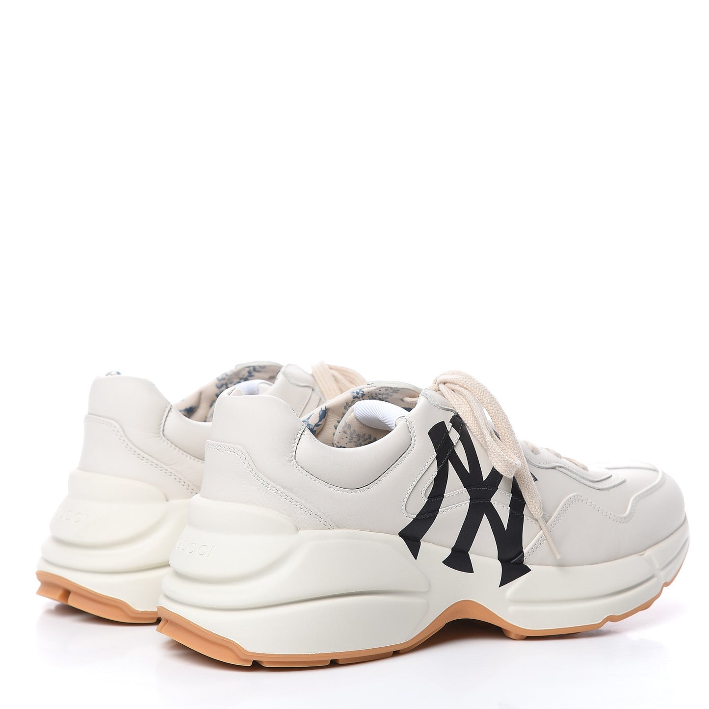 X MLB Calfskin NY Yankees Mens Rhyton Sneakers 7 Mystic White