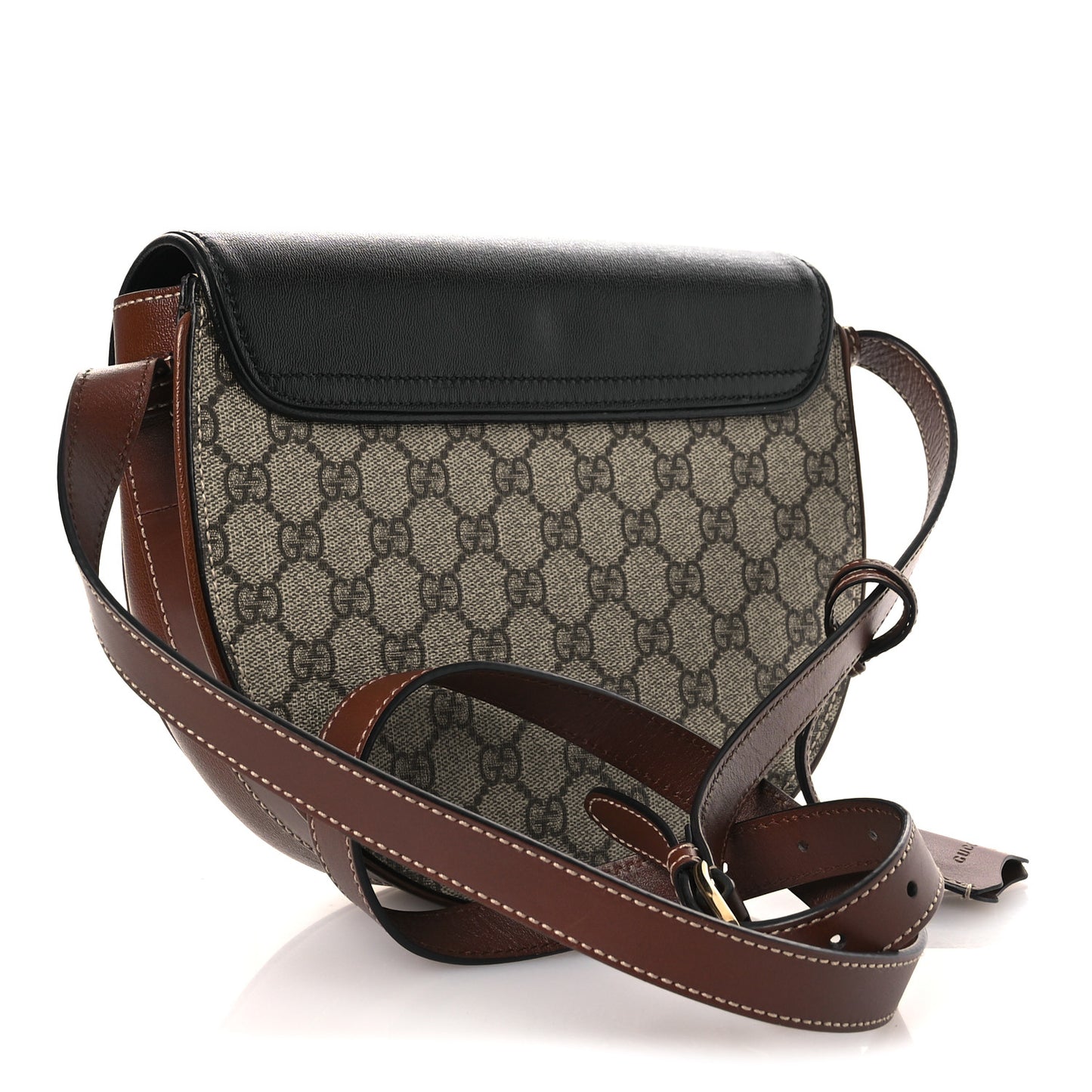 GG Supreme Monogram Calfskin Small Padlock Messenger Shoulder Bag Beige Black Cuir Beige Black Cuir
