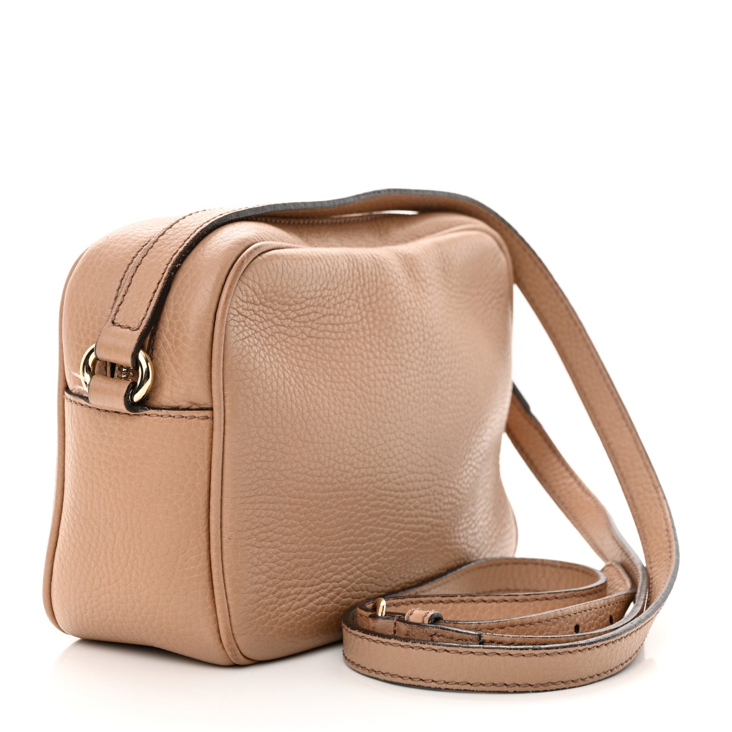 Pebbled Calfskin Small Soho Disco Bag Camelia